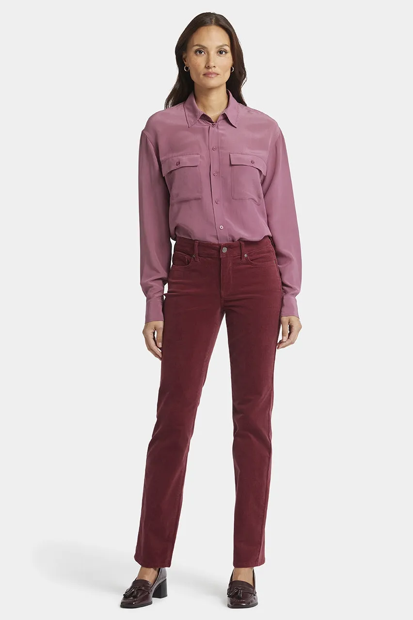 Marilyn Straight Corduroy Trouser Red | Cranberry Pie