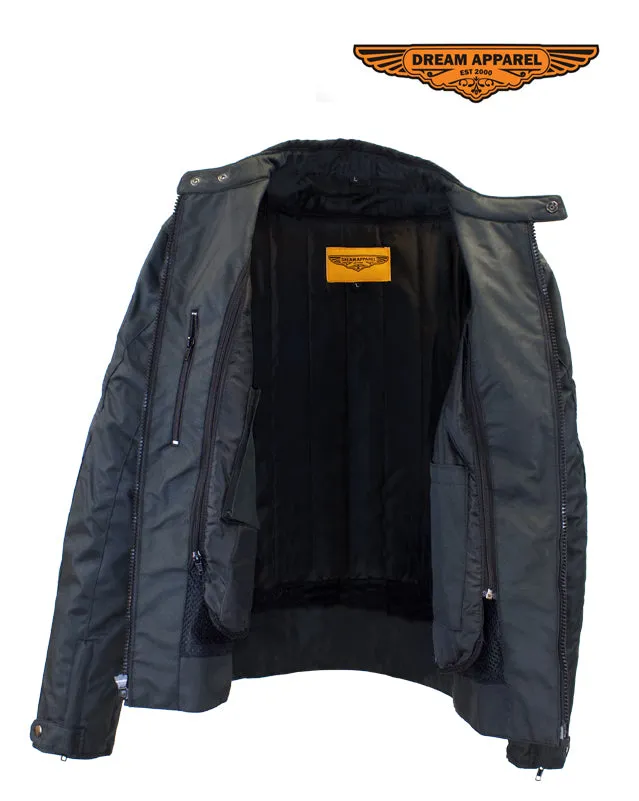 Mens Black Textile Jacket With Certified Armor