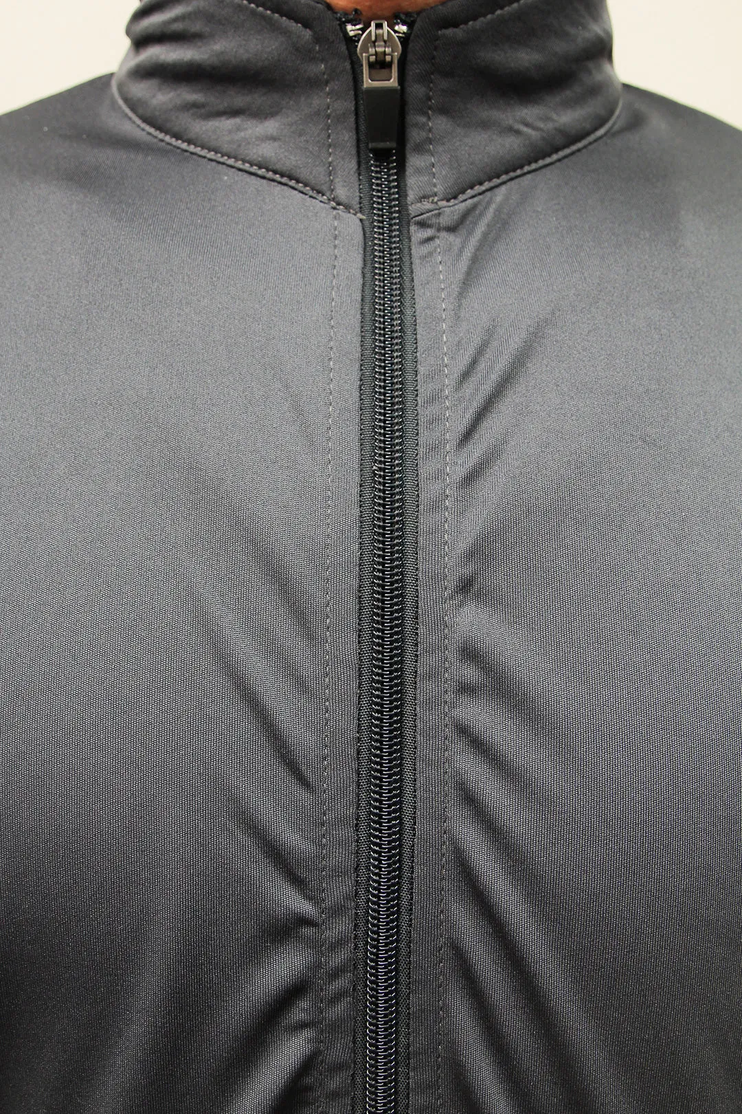 Men'S Charcoal Poly Zipper