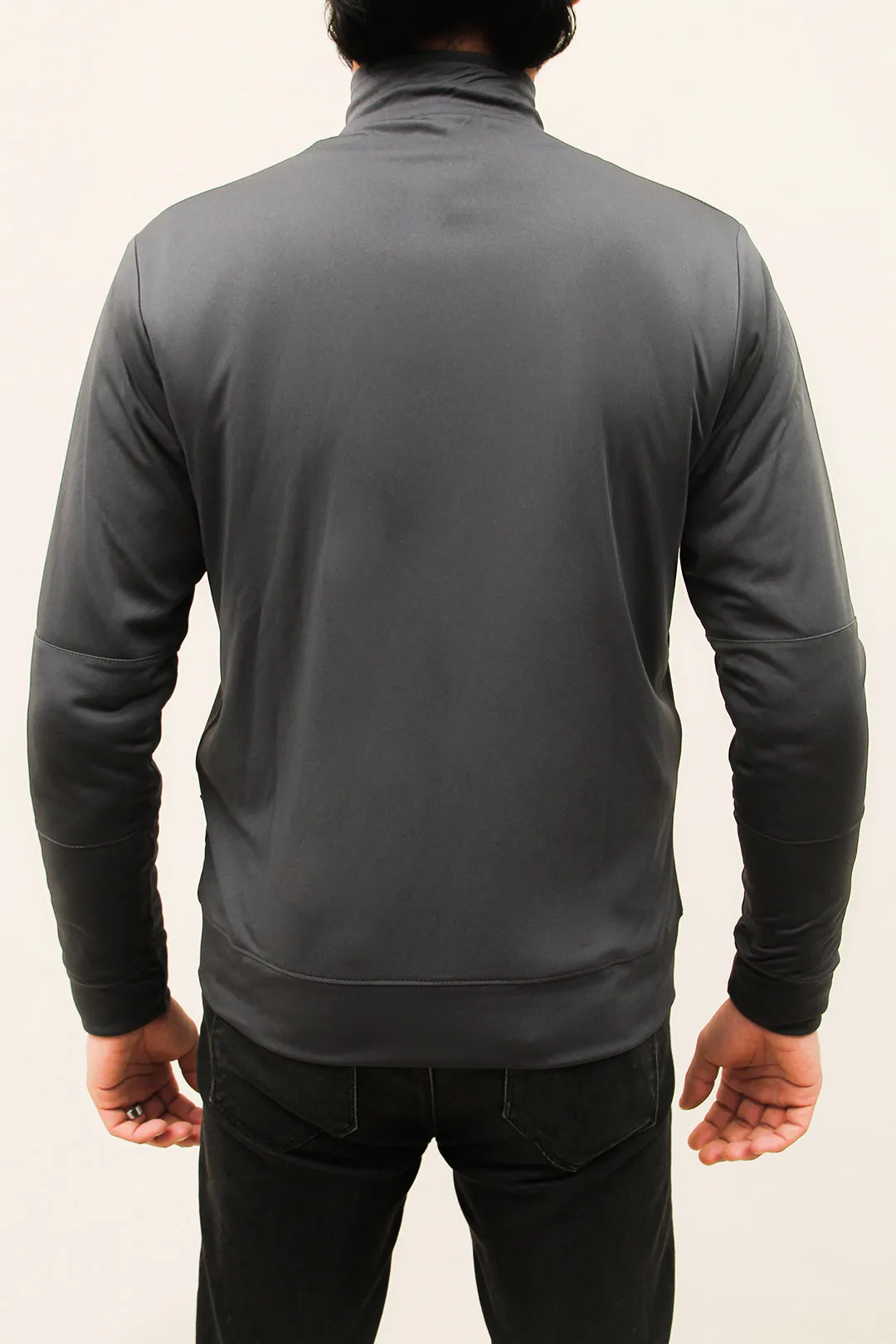 Men'S Charcoal Poly Zipper