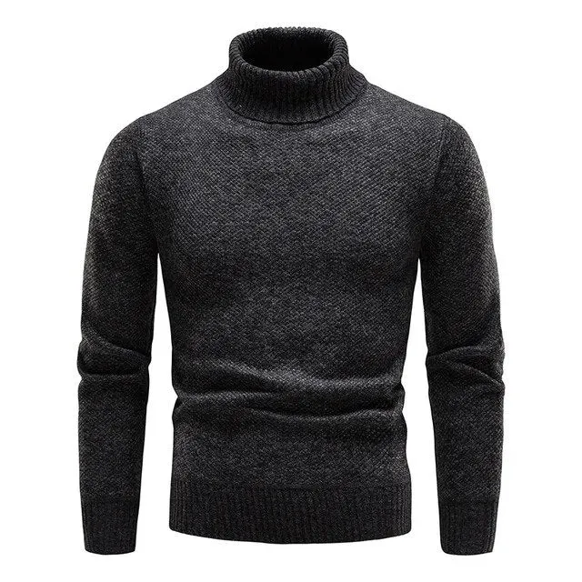 Men's Fashionable Knitted Turtleneck Sweater in Classic Fit | Ideal for Autumn/Winter