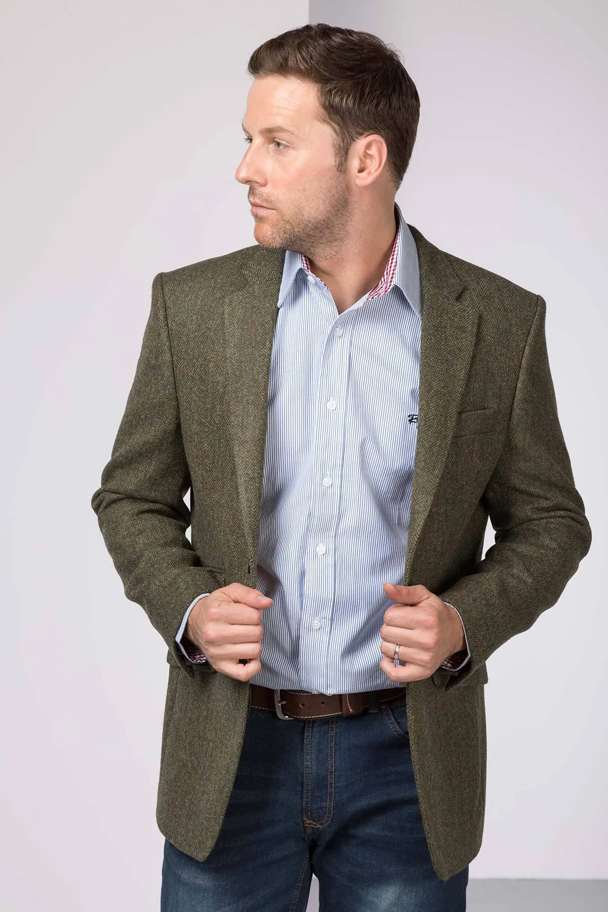 Men's Green Tweed Jacket - Millington