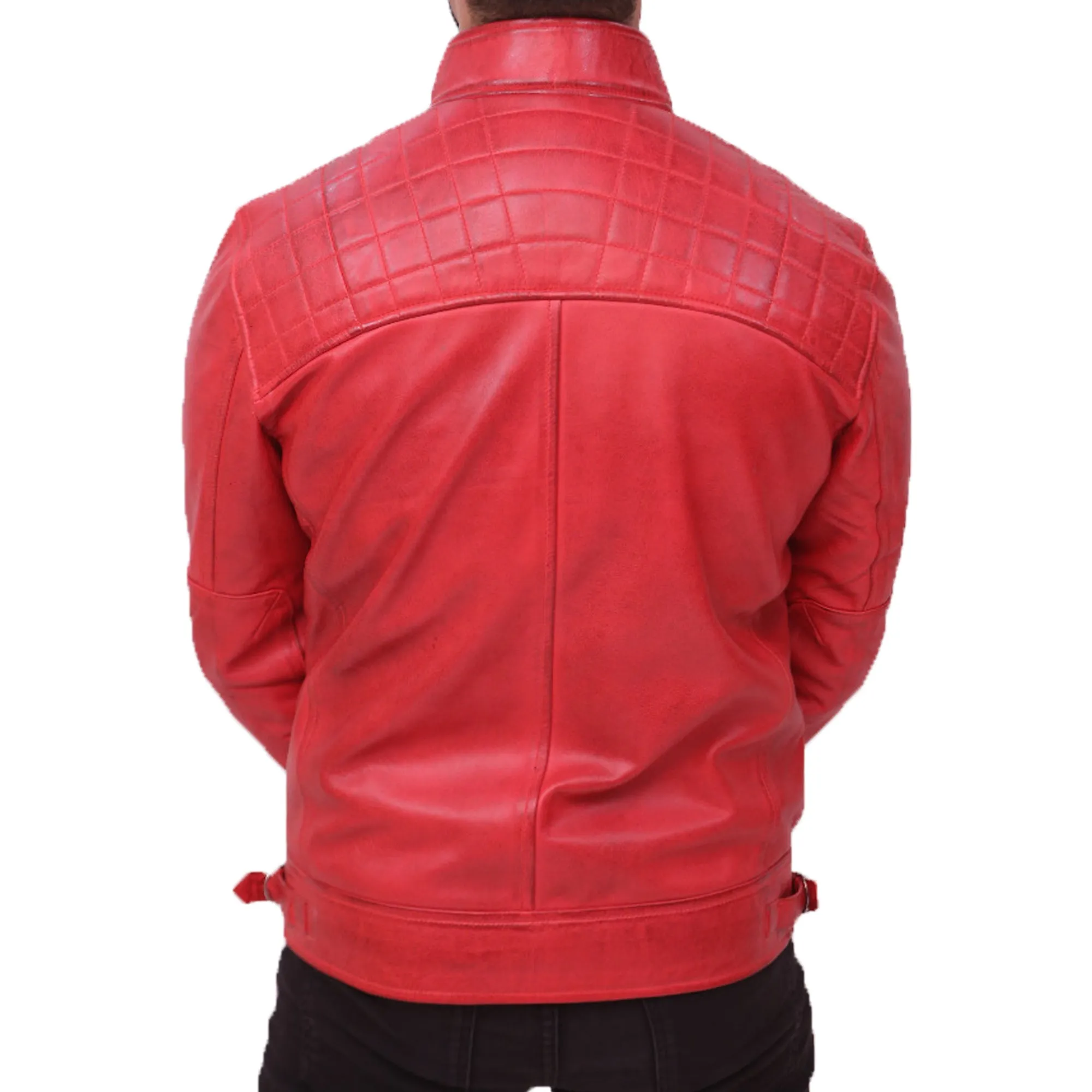 Men's Sheepskin Red Leather Jacket