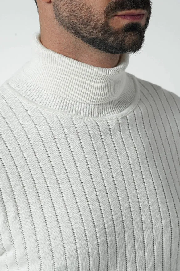 Pearl Ribbed High Neck