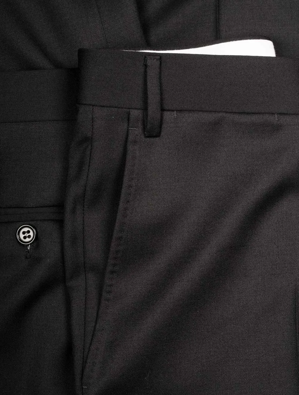 Plain Wool Trousers Black