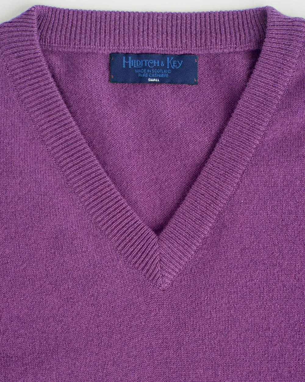 Purple V-Neck Cashmere Sweater