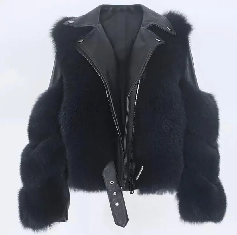 "Manhattan" Leather and Fur Jacket