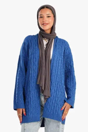 Relaxed Fit Cable Knit Cardigan