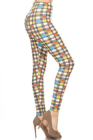 Retro Plaid Design Leggings