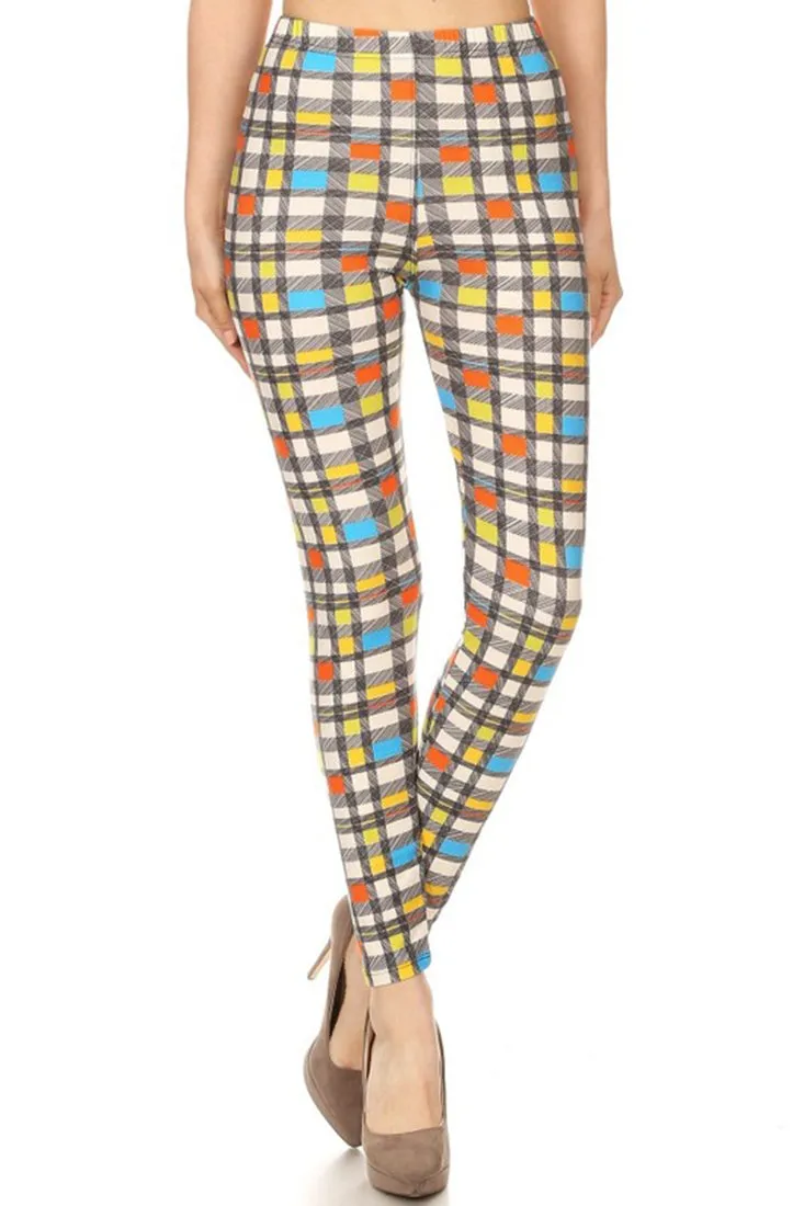 Retro Plaid Design Leggings