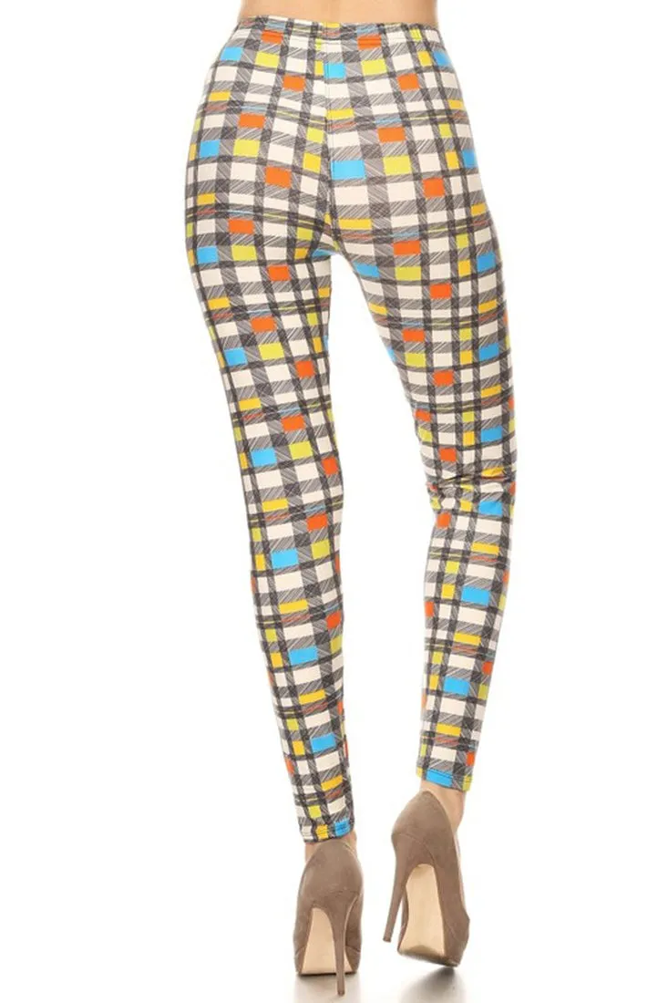 Retro Plaid Design Leggings