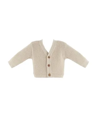 Ribbed knitted cardigan - taupe