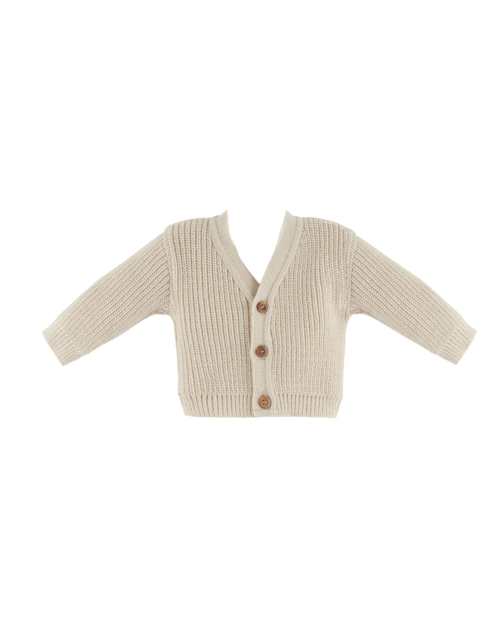 Ribbed knitted cardigan - taupe