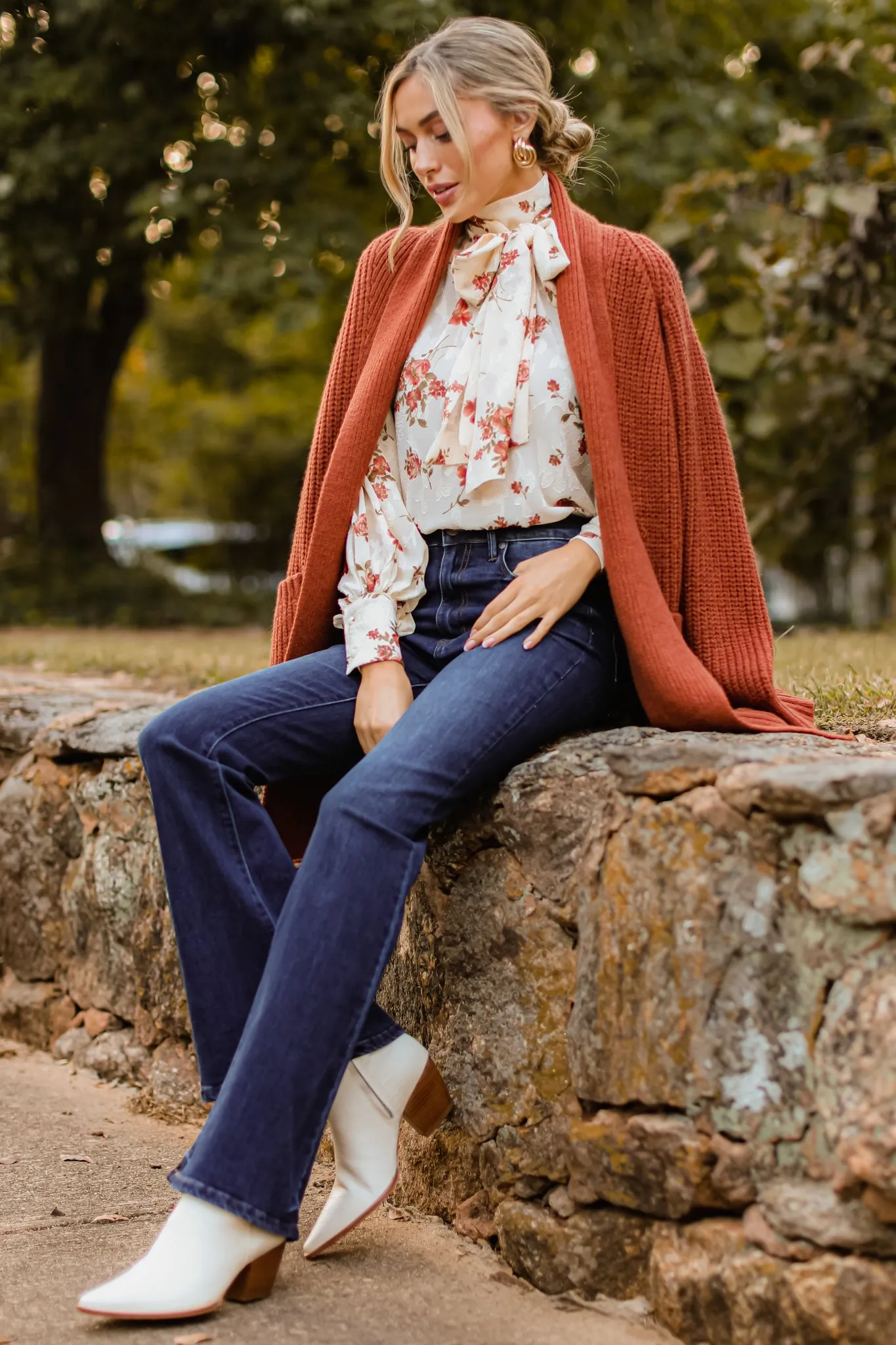 Rustic Charm Brown Cardigan