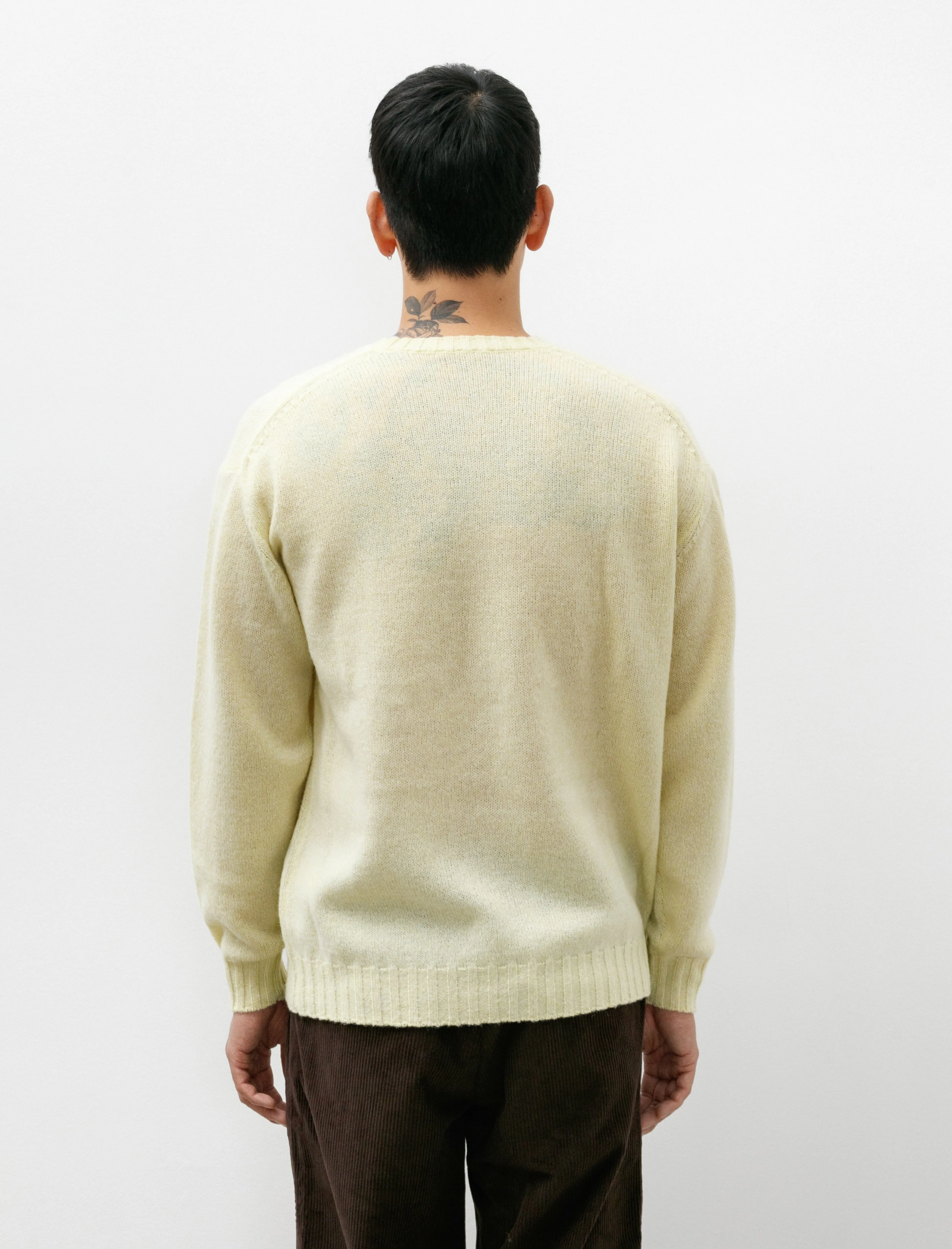 Shetland Wool Cashmere Pullover Light Yellow