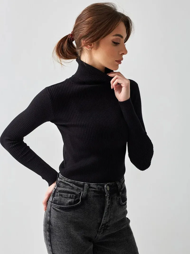 Slimline Turtleneck Knitted Top