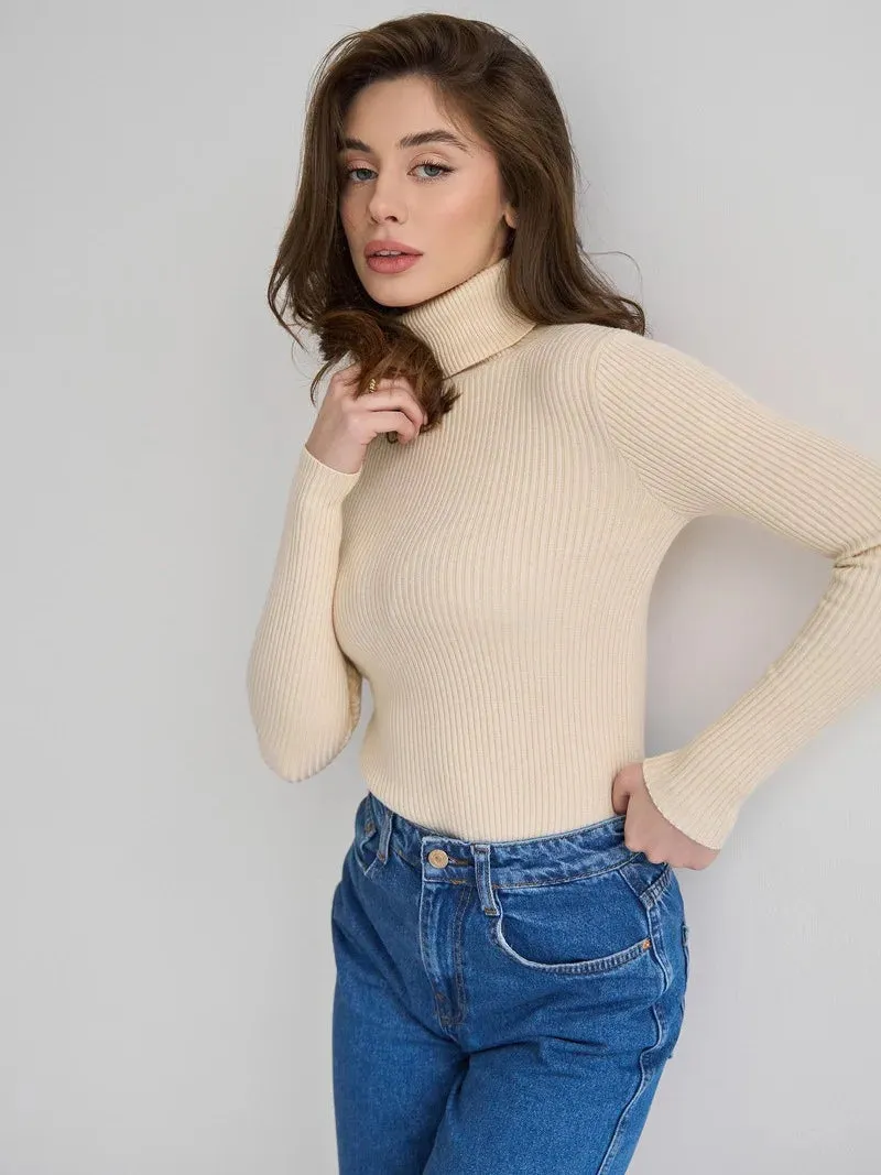 Slimline Turtleneck Knitted Top