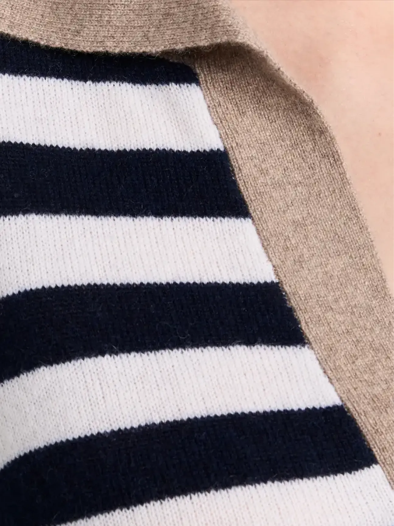 Stripe Collar Cashmere Sweater