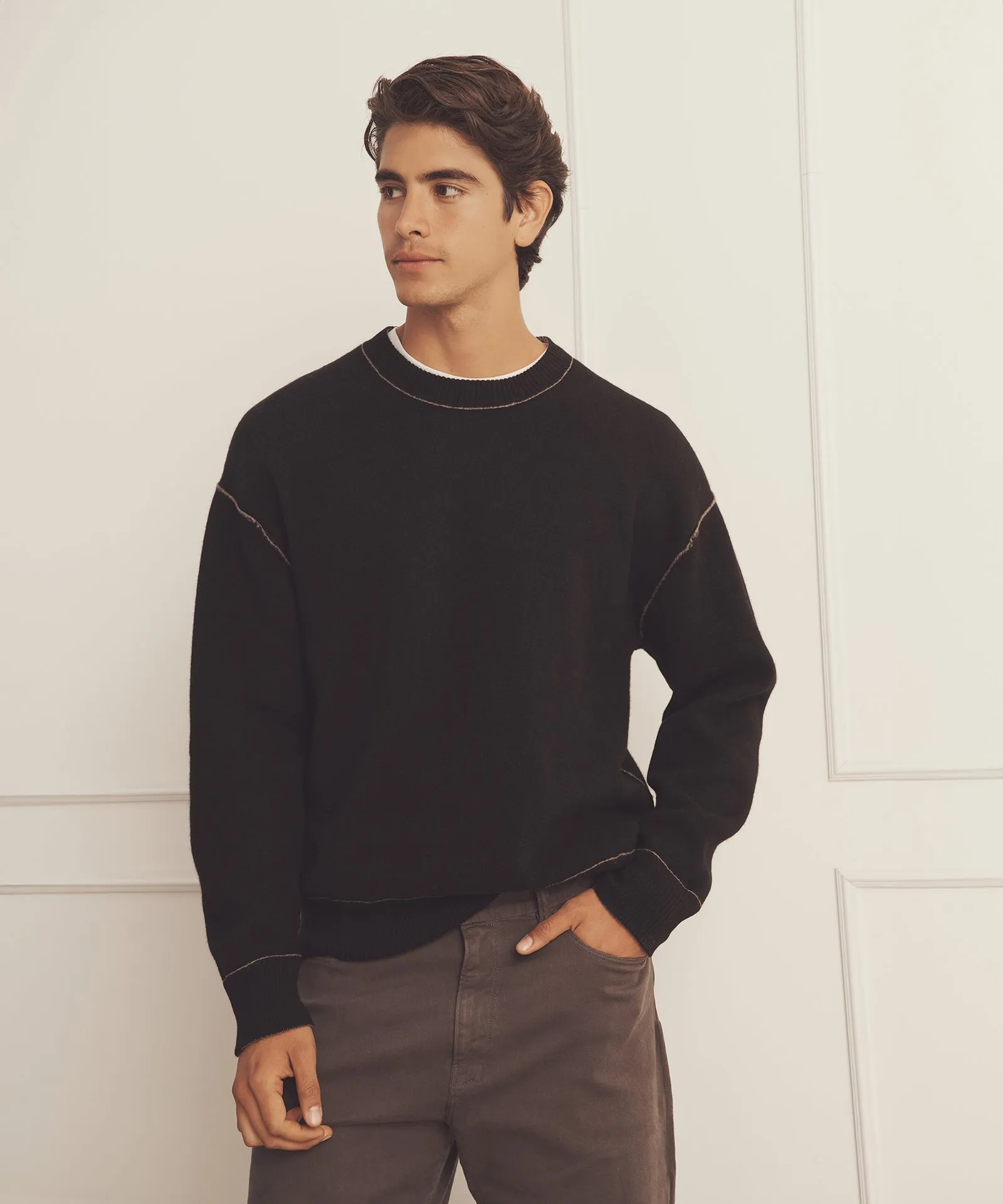 Super Luxe Cashmere Double Faced Crewneck