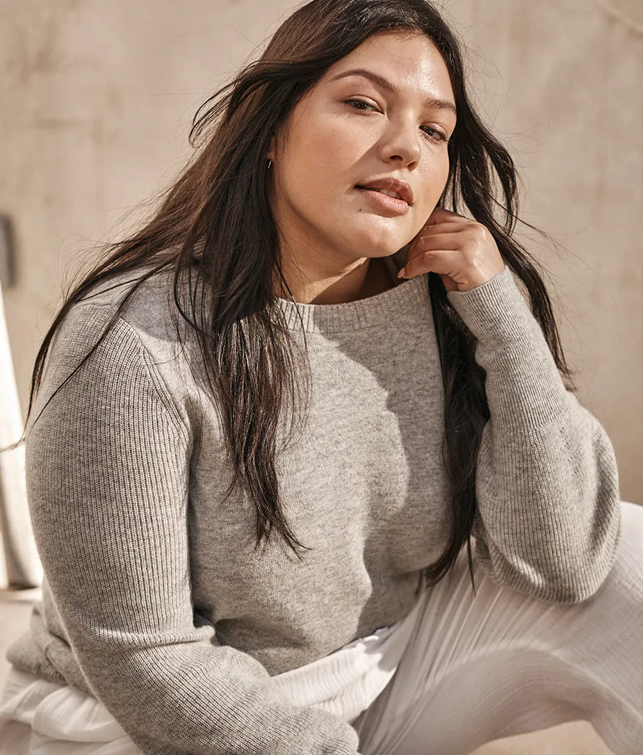 The Coziest Cashmere Blend Bishop-Sleeve Sweater - Main