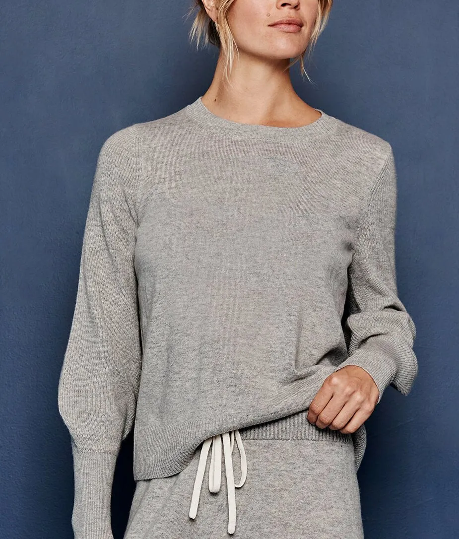 The Coziest Cashmere Blend Bishop-Sleeve Sweater - Main