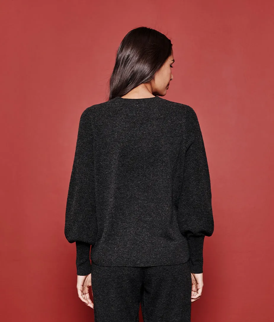 The Coziest Cashmere Blend Bishop-Sleeve Sweater - Main