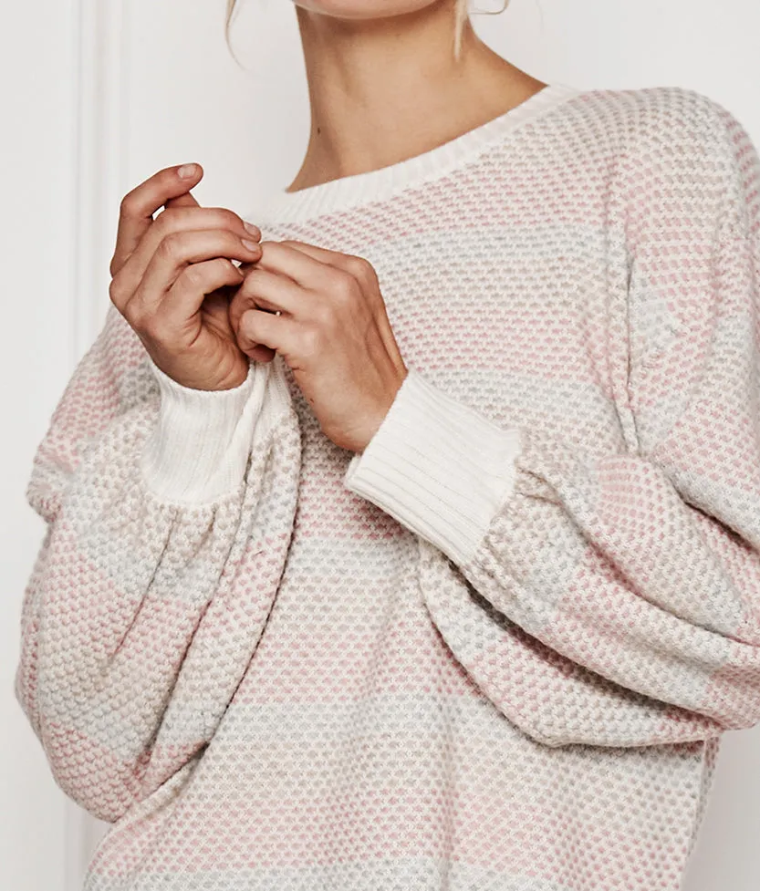 The Coziest Cashmere Blend Soft Stripe Sweater - Main