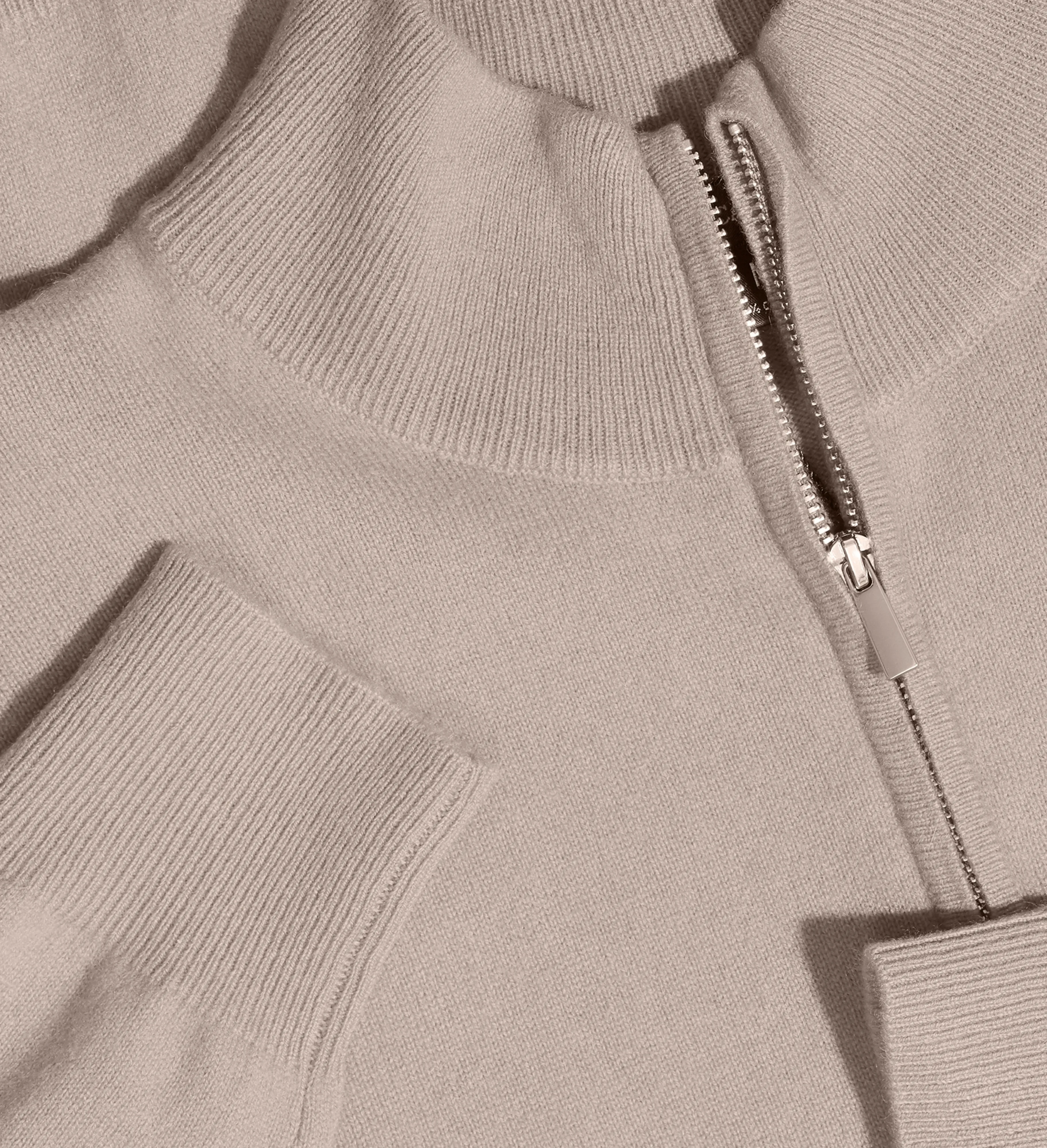 The Mock-Neck Quarter Zip Cashmere Polo Sweater