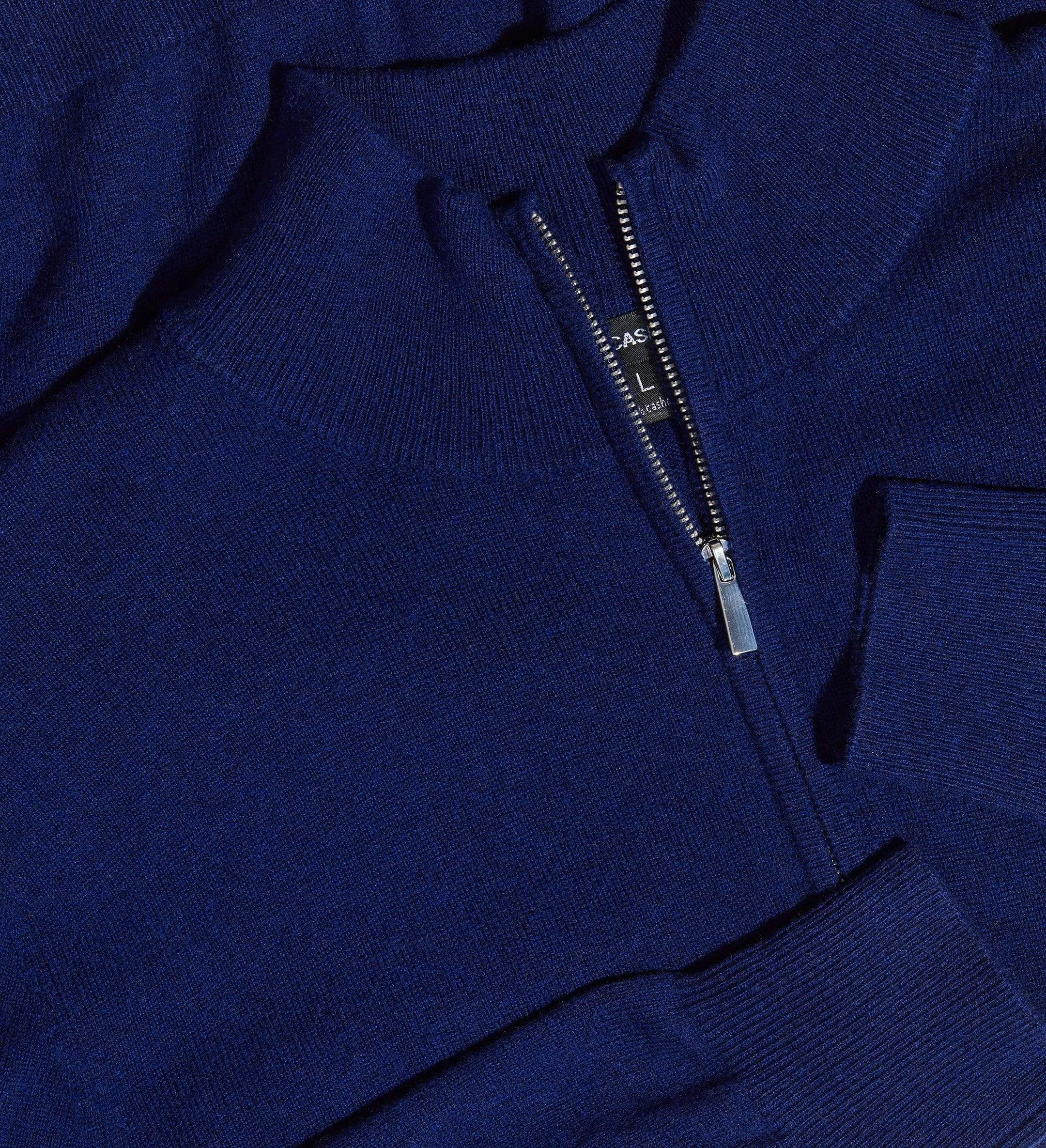 The Mock-Neck Quarter Zip Cashmere Polo Sweater