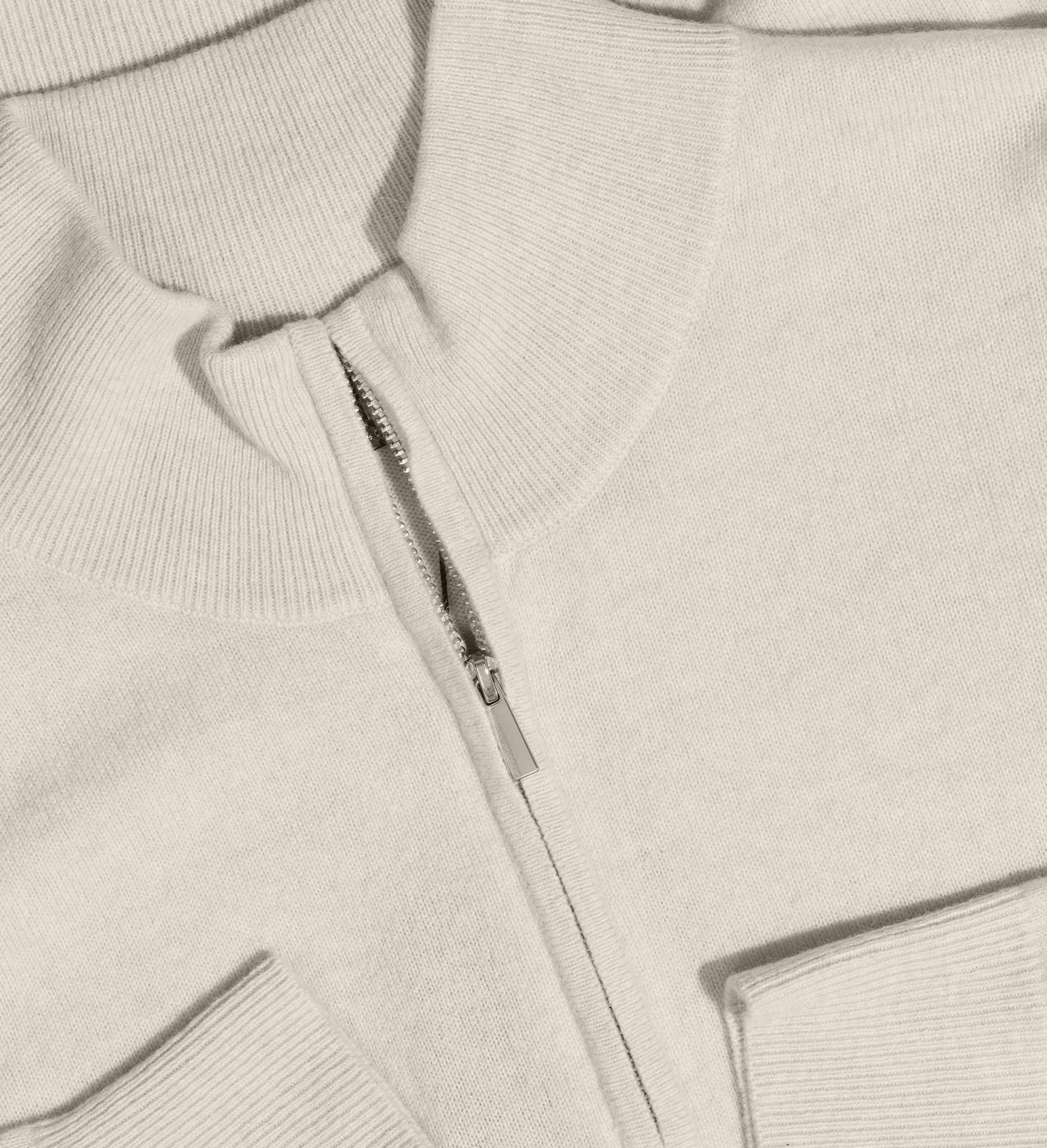 The Mock-Neck Quarter Zip Cashmere Polo Sweater