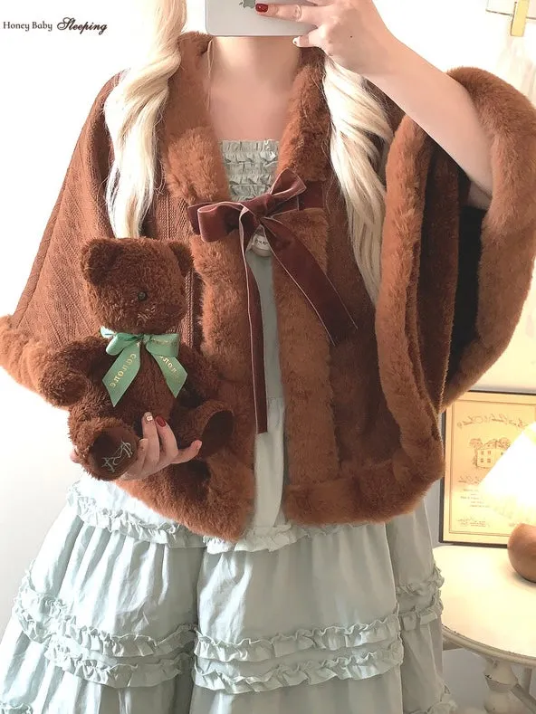 The Snow Season Faux Fur Cape