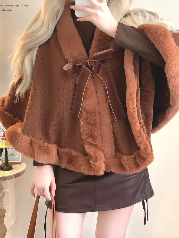 The Snow Season Faux Fur Cape