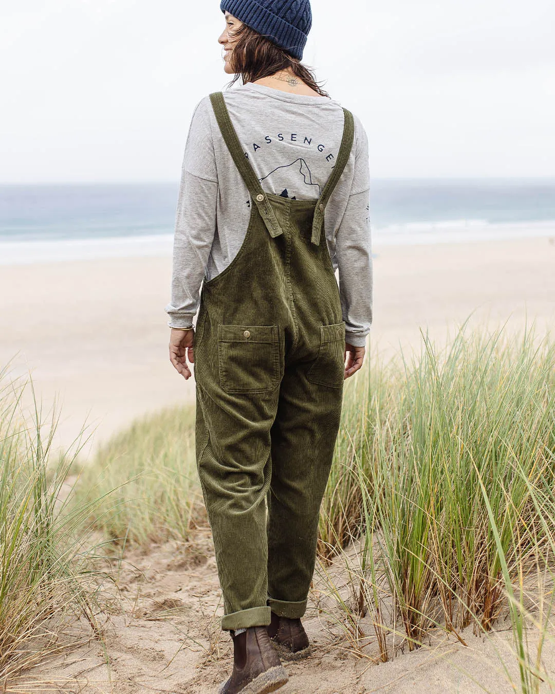 Tiaga Cord Dungarees - Khaki