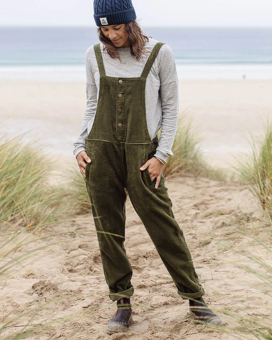 Tiaga Cord Dungarees - Khaki