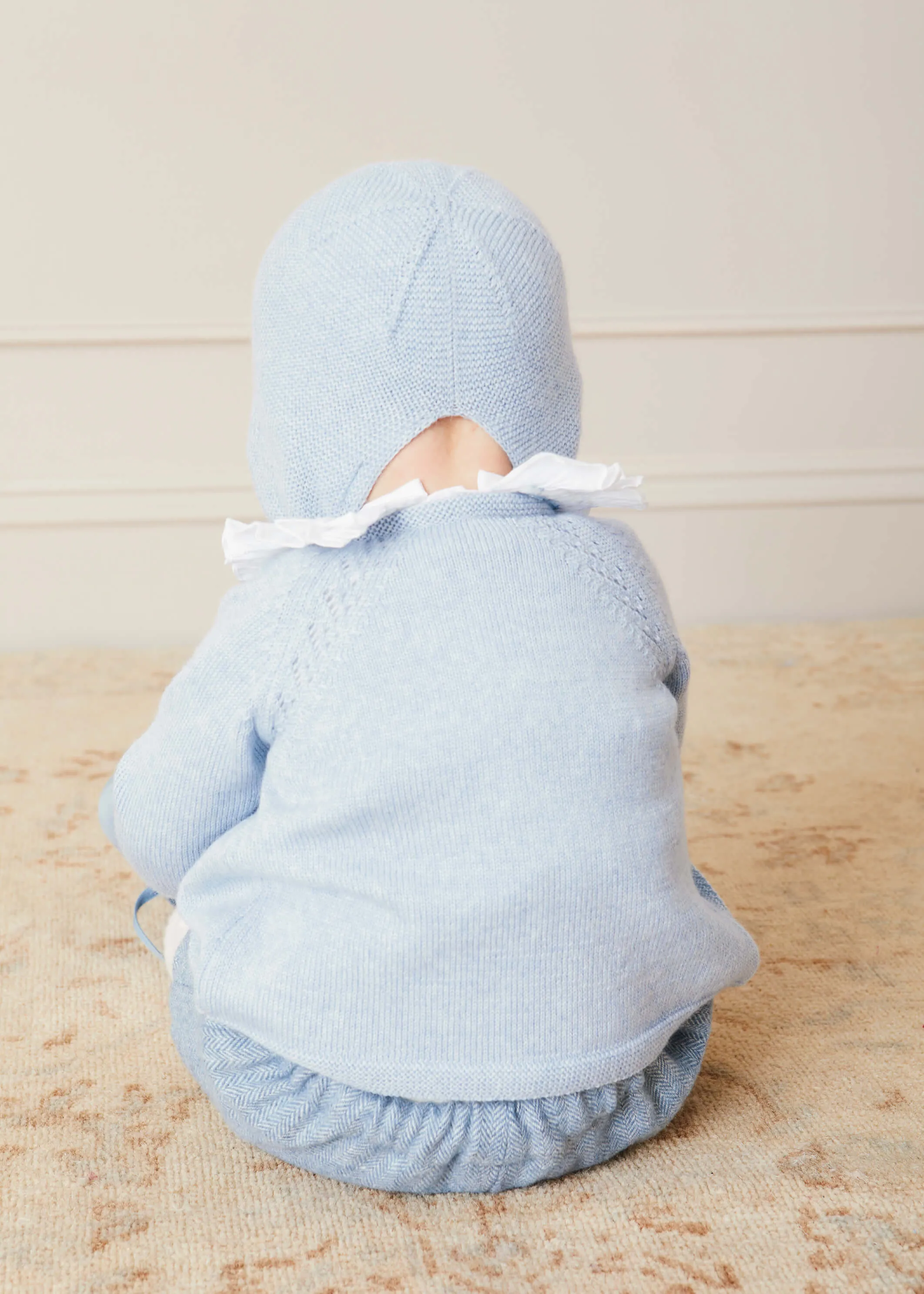 Two Button Baby Cardigan In Light Blue (1-9mths)