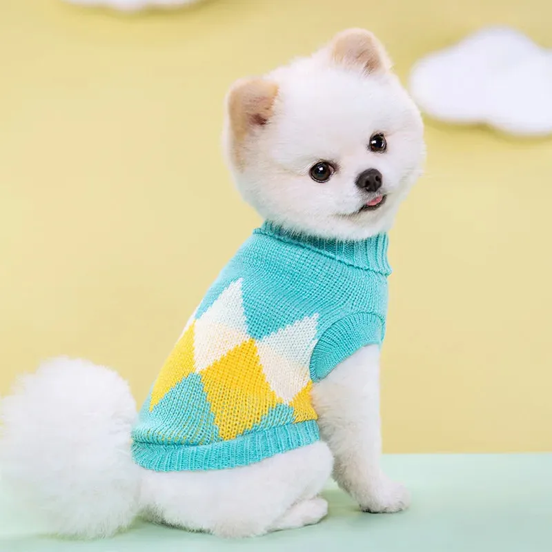 Warm Elegance for Petite Paws: Puppy Knitted Sweater - Autumn and Winter Cozy Turtleneck for Small Dogs and Cats - Soft Kitten Costume Perfect for Yorkies, Chihuahuas, and Pugs