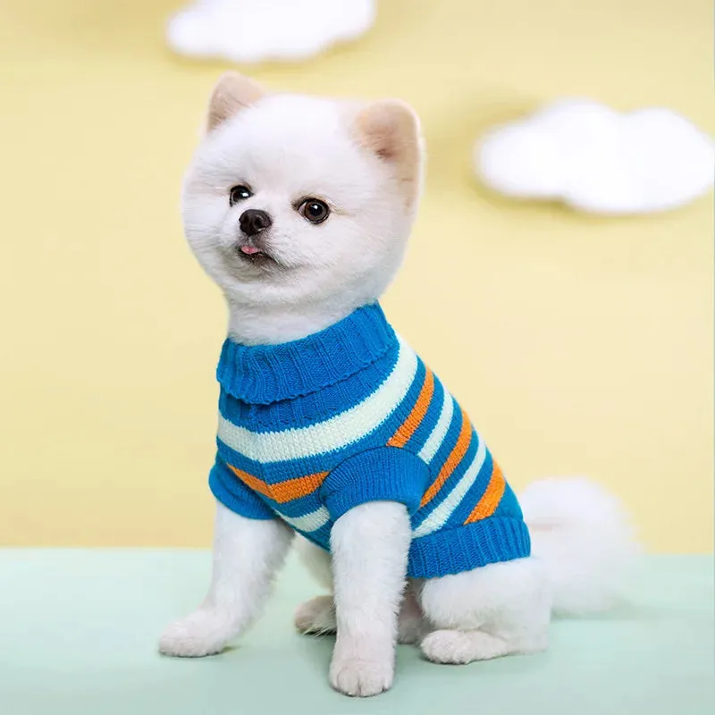 Warm Elegance for Petite Paws: Puppy Knitted Sweater - Autumn and Winter Cozy Turtleneck for Small Dogs and Cats - Soft Kitten Costume Perfect for Yorkies, Chihuahuas, and Pugs