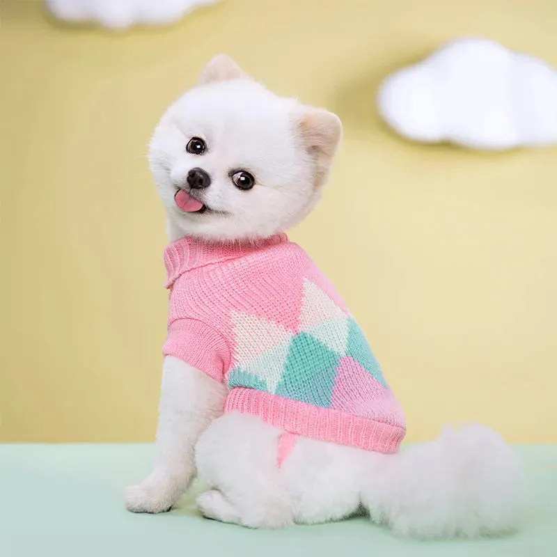 Warm Elegance for Petite Paws: Puppy Knitted Sweater - Autumn and Winter Cozy Turtleneck for Small Dogs and Cats - Soft Kitten Costume Perfect for Yorkies, Chihuahuas, and Pugs