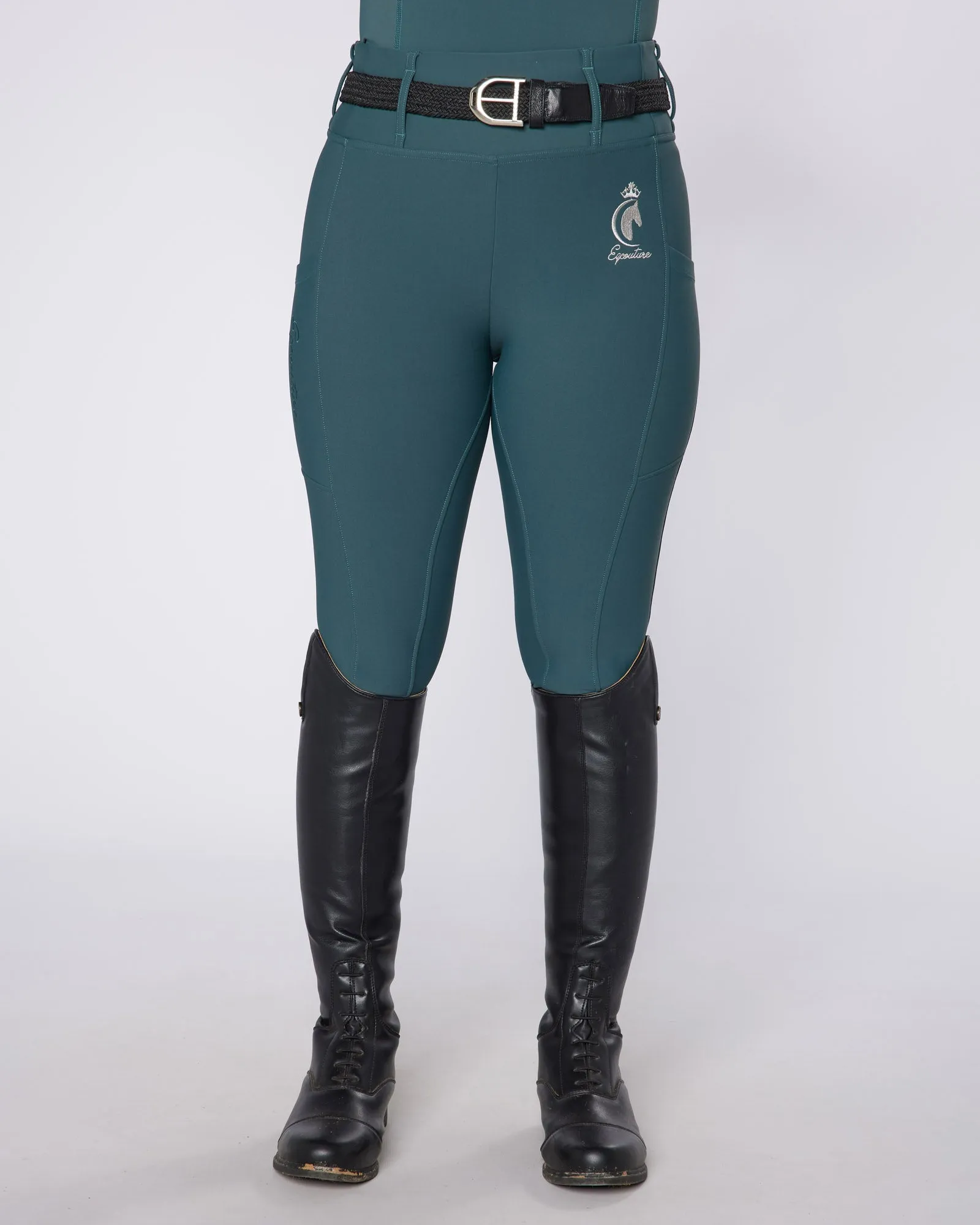 WINTER Emerald Riding Leggings / Tights with Phone Pockets - NO GRIP / SILICONE