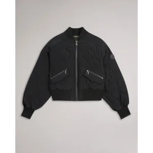 Women Wmo-Aelexis-Onion Quilted Bomber Jacket - Black