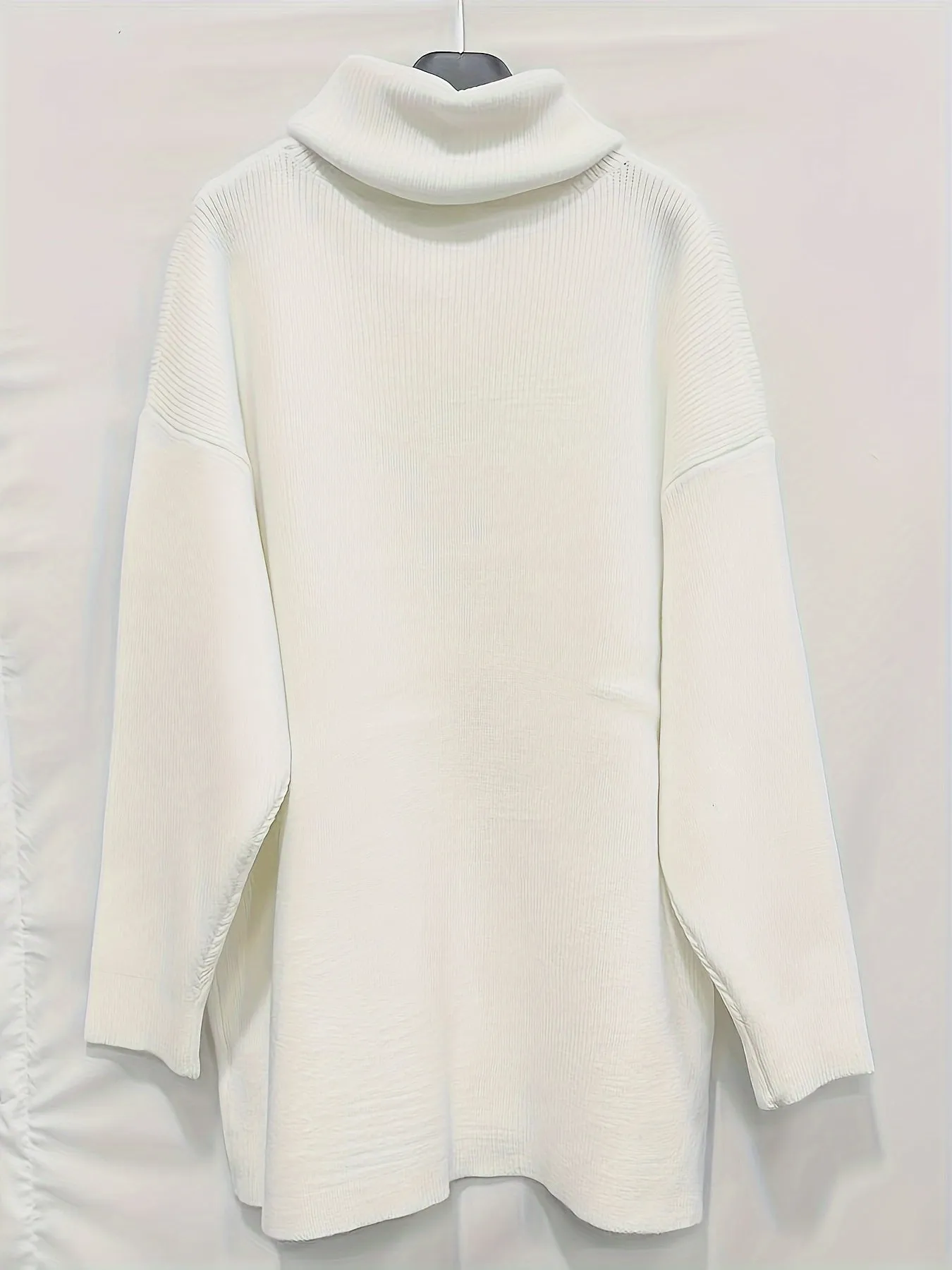 Women's Luxurious Oversized Solid Colour Turtleneck Knitted Jumper | Ideal for Autumn/Winter