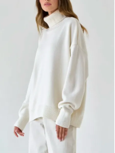 Women's Oversized Knitted Turtleneck Jumper | Ideal for Autumn/Winter