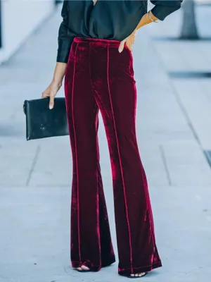 Women's Stylish Velvet Flared Trousers | Ideal for All Seasons