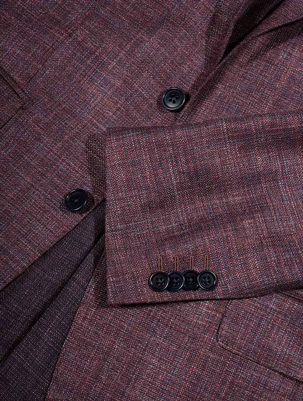 Wool, Silk & Linen Blend Jacket Wine