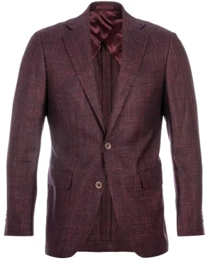 Wool Silk Cashmere Burgundy Jacket Burgundy